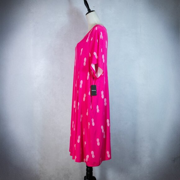 NWT Torrid Mini Super Soft Fit N Flare Dress Pink Size 4 - 4x/26 - Picture 2 of 11